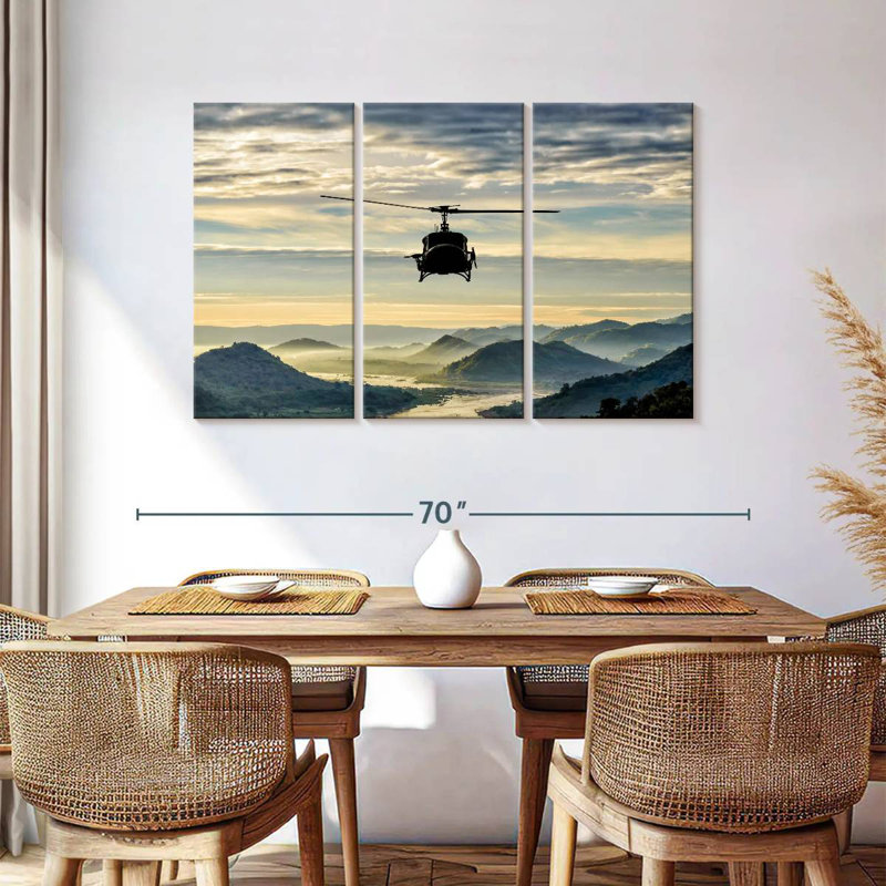 Mehar Helicopter Over Valley, 36" H x 57" W
