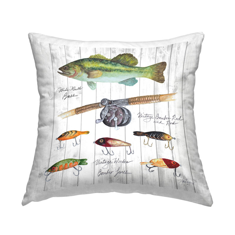 Coussin décoratif de pêche avec motif décoratif imprimé par Janice Gaynor