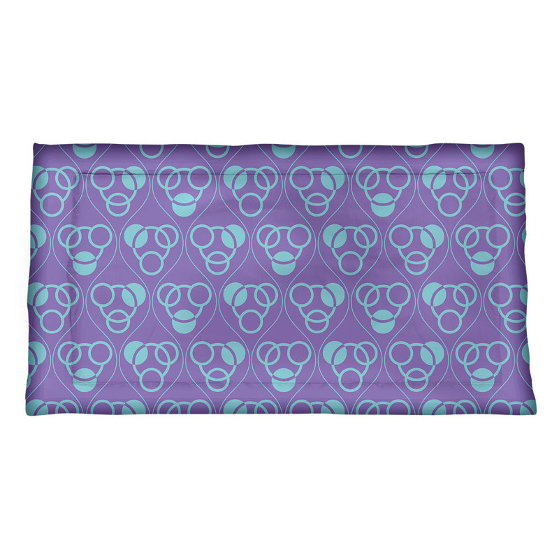 Taie décorative de coussin classique à motif de cercles et de vagues, Microfibre, Roi, Mauve/bleu sarcelle