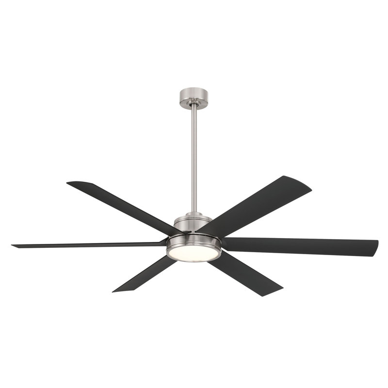 Cairo 65" Led Smart Indoor/outdoor Ceiling Fan, Black, Brushed Nickel