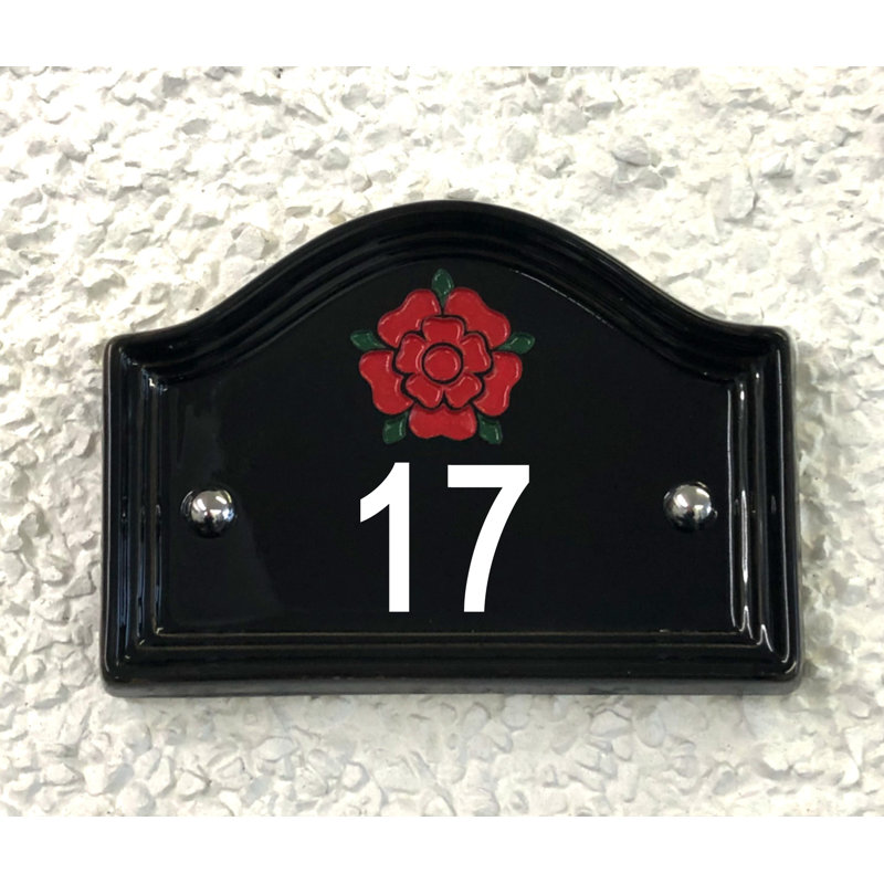 Walsham 16.5cm H Ceramic House Number, 17, Black