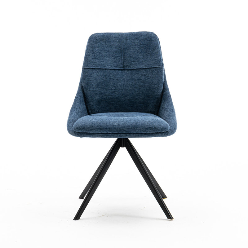 Mirsha 48cm H Linen Upholstered Side Chair, Blue