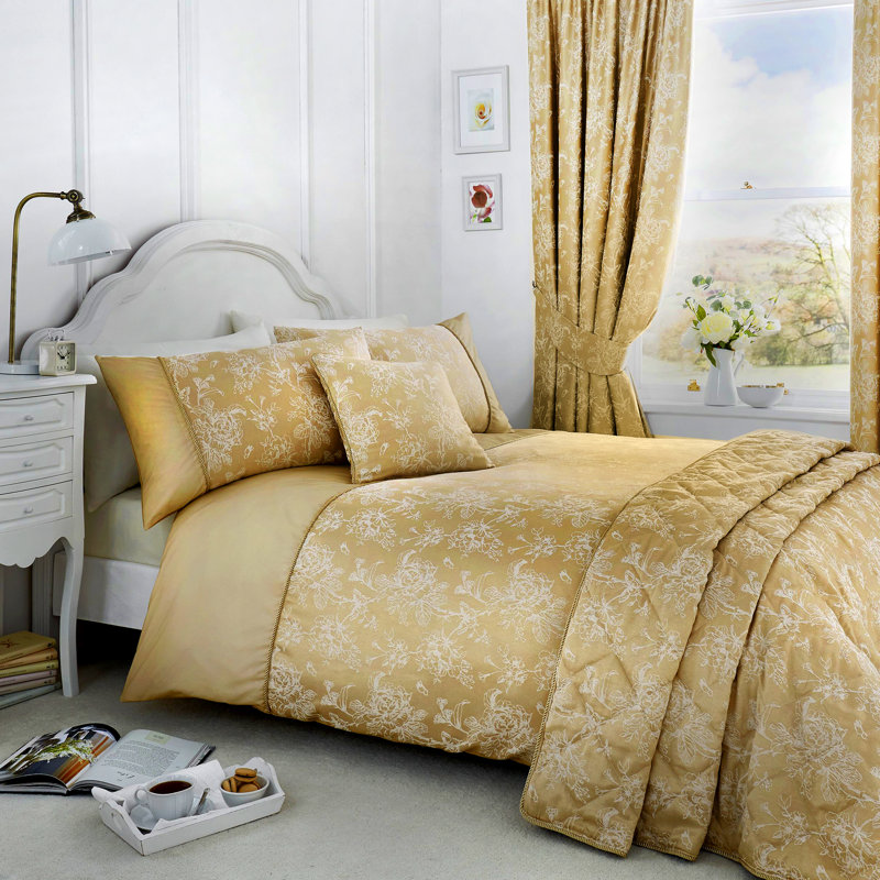 Khaleesi Floral Champagne Square Throw Cushion, Champagne
