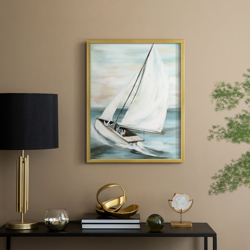 NAUTICAL Series LVI, reproduction encadrée - bois massif, H 15 po x l 12 po, Doré