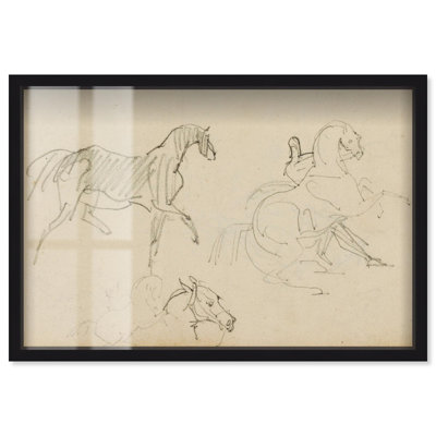 «Gericault - Three Horse Études Shadowbox Print Farm Farm» par Art Remedy