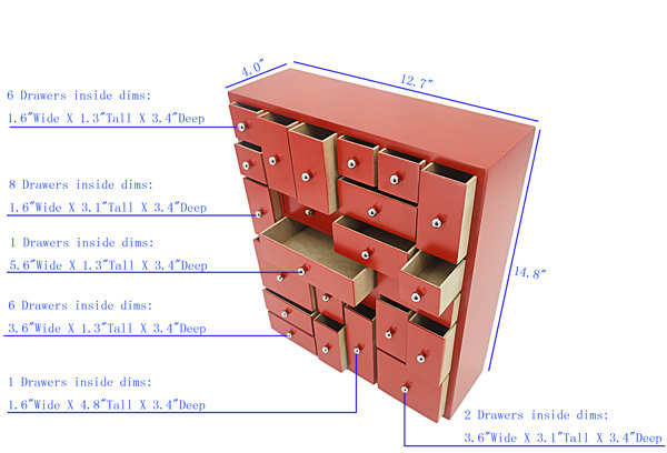 Stalwart Storage Drawers-24 Compartment Organizer Desktop or Wall Mount C