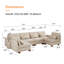 Canapé modulaire en U de 131 po avec 6 sièges modulaires avec sièges de rangement et support pour téléphone-438091323