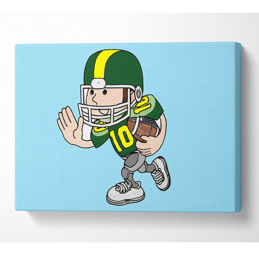 American Football Sport Player Baby Blue - Leinwanddrucke auf Leinwand