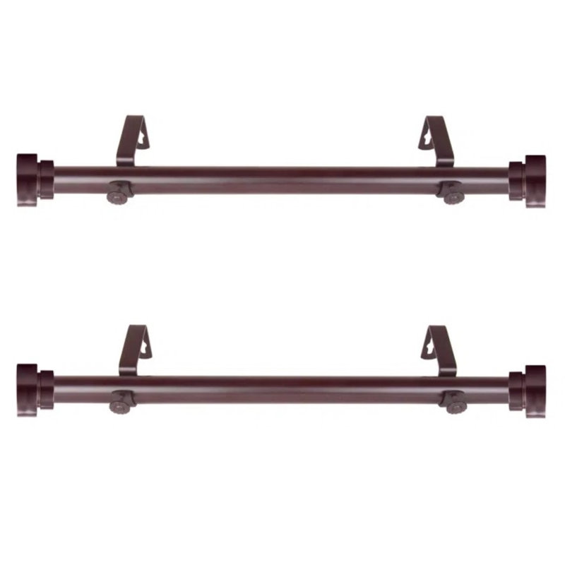 Tringle à rideaux simple réglable 1 "Ishee 12" à 20 ", Acajou
