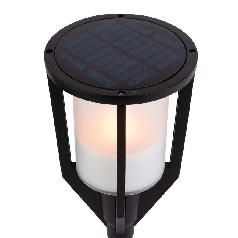 38-Inch Black Solar LED Pathway Torch Lantern Multipack