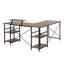 Bureau industriel en L avec tablettes de rangement (sans les chaises de bureau) Techni Mobile