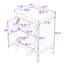 Ensemble de meuble-lavabo simple autoportant avec lavabo en céramique et armoire de rangement Eichman-1080865506