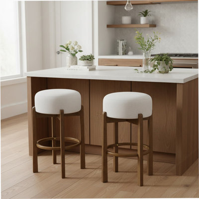 Ensemble de 2 tabourets de bar pivotants à hauteur réglable avec dossier et repose-pieds, revêtement en similicuir pour plus de confort et de style