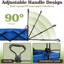 Chariot pliable avec poignée télescopique Pure Garden - Chariot pliant robuste à roulettes pour le camping, le jardin, la plage et le magasinage (bleu)