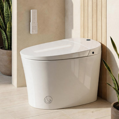 Smart Bidet Toilet with Tank Power Flush, Foam Shield Splash Proof,Standard Seat Height, Auto Flush,Foot Sensor Flush, One Piece Modern Toilet Bidet,Blackout Flush
