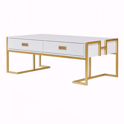 Modern Rectangular Coffee Table with 4 Drawers