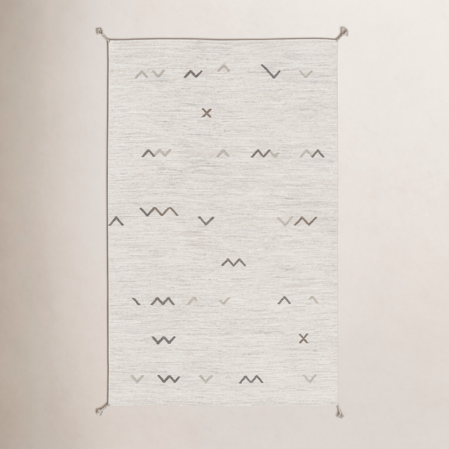 Bodie Light Gray Brown Hand-Woven Wool Rug, Rectangle 3'3" x 5'3"
