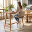 Tabouret de bar pivotant à hauteur réglable Tabouret de bar moderne en similicuir avec structure en métal-114210756
