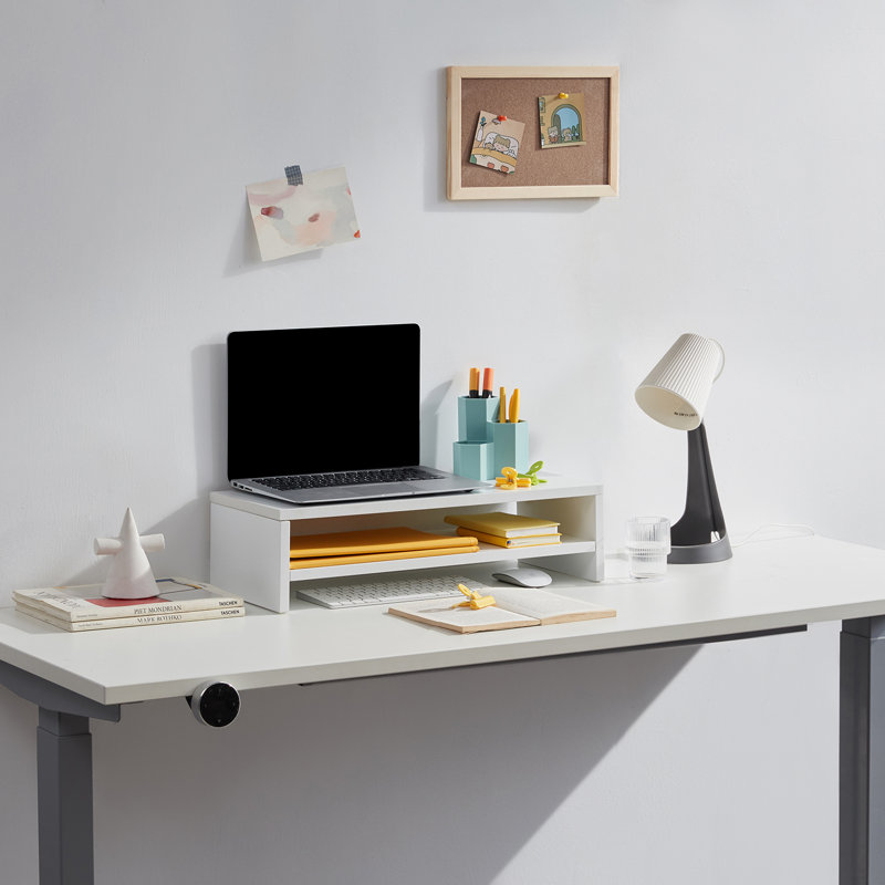 Wood Monitor Stand, White
