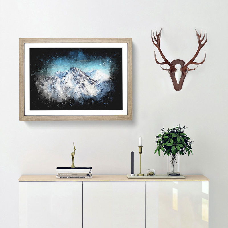 The Alps in Austria - Picture Frame Graphic Art Print, 62cm H x 87cm W x 2cm D, Oak Framed