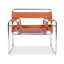 Fauteuil d'appoint en cuir et acier inoxydable-137432524