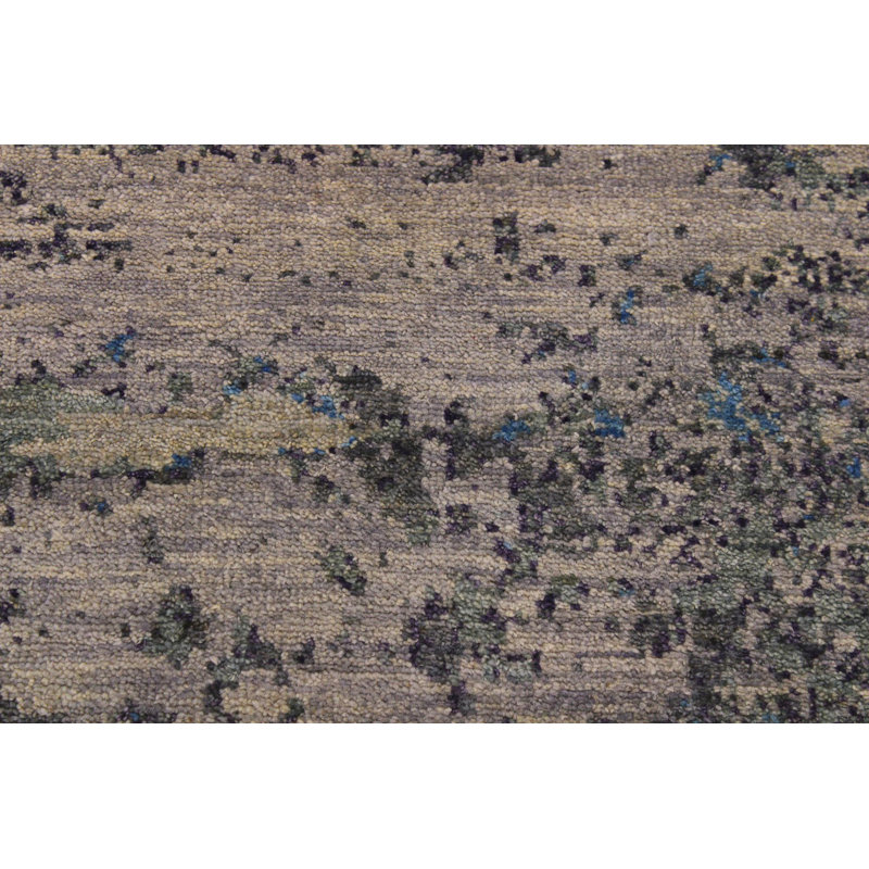 Mccarthy Oriental Handmade Hand-Knotted Rectangle 7'7" x 7'9" Wool in Gray