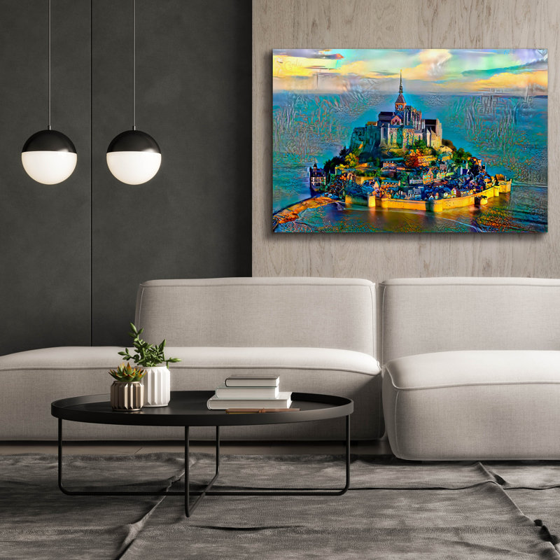Toile épique «France Normandy Mont Saint-Michel» par Pierre Gavidia, art épique, 60 po x 40 po, H 40 po x l 60 po