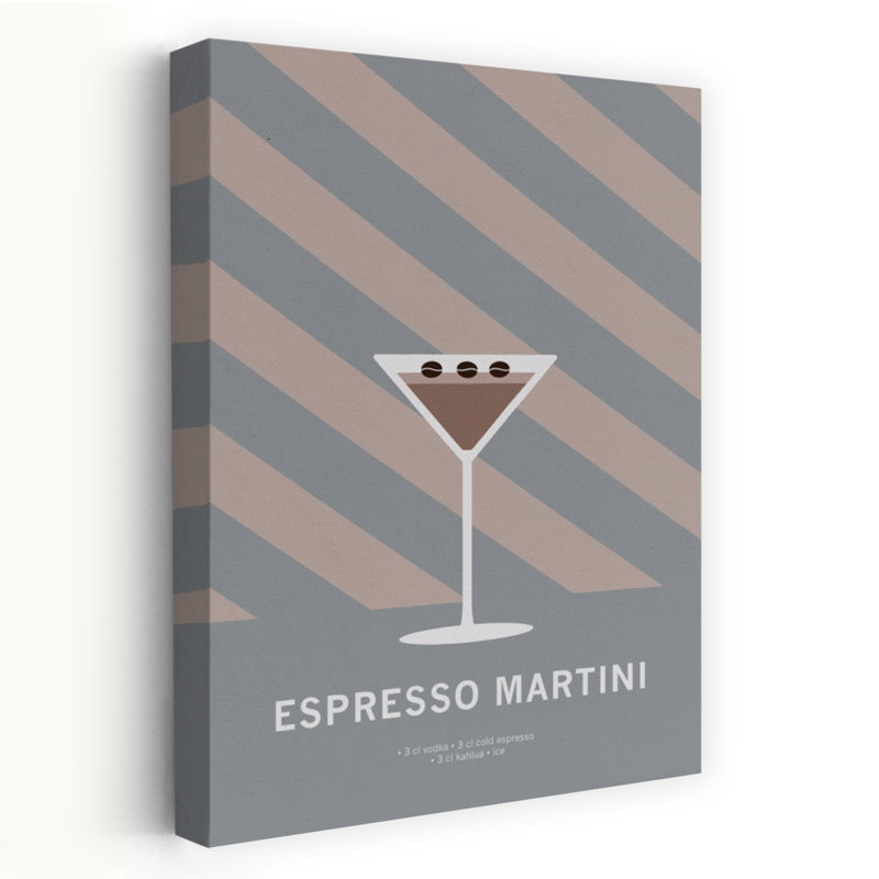 Chic Espresso Martini 1 Piece Wrapped Canvas Wall Art, 152.4 cm H x 101.6 cm W