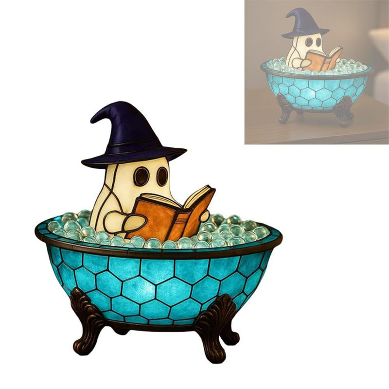Ghost Bath Lamp Handmade Spooky Night Light For Spooky Decor