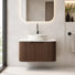 Meuble-lavabo simple mural 24 po avec comptoir en pierre artificielle et lavabo vasque en céramique 24 po