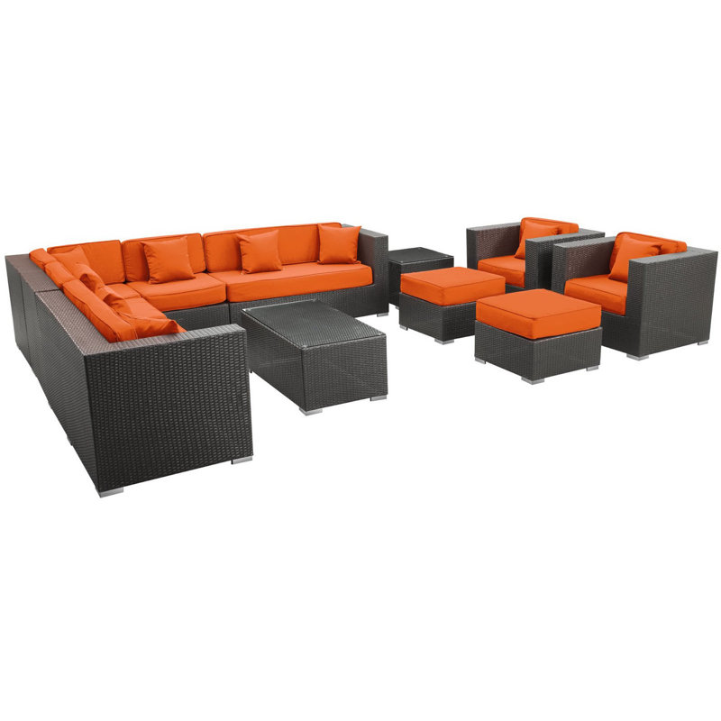 Ensemble modulaire d'extérieur 11 pièces Alleyne, Orange