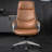 Light Brown + Dark Brown + Silver adjustable Genuine Leather + Faux Leather + Aluminium Alloy Office Chair