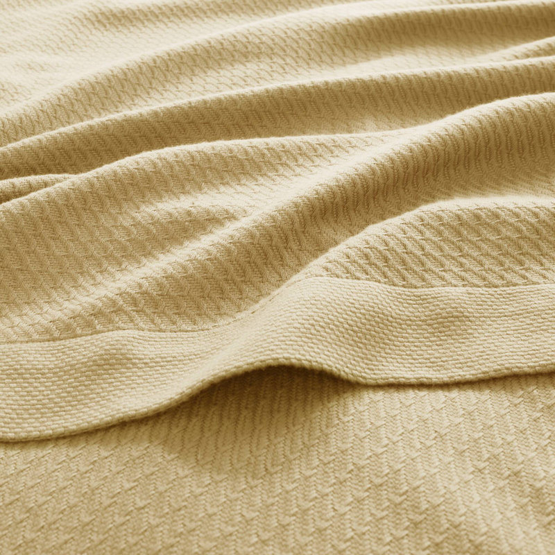 Couverture respirante 100% coton égyptien, Lit simple, Moutarde