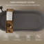 Baignoire de trempage autoportante de 59 po en résine solide de 59 po avec trop-plein et drain escamotable pour salle de bain contemporaine, gris mat 24S03-59MG-121563806