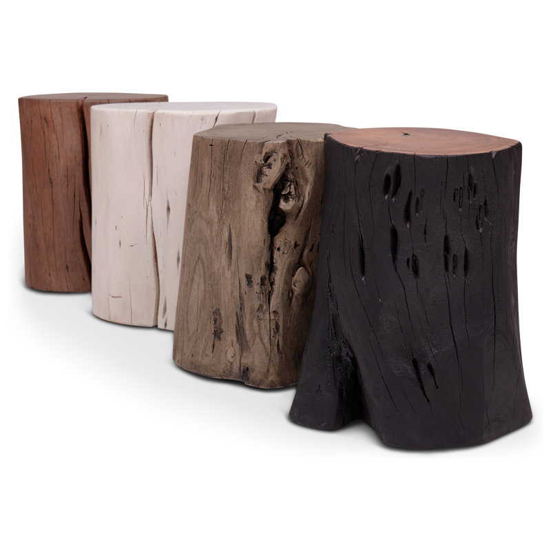 Solid Wood Stump, Ebonized