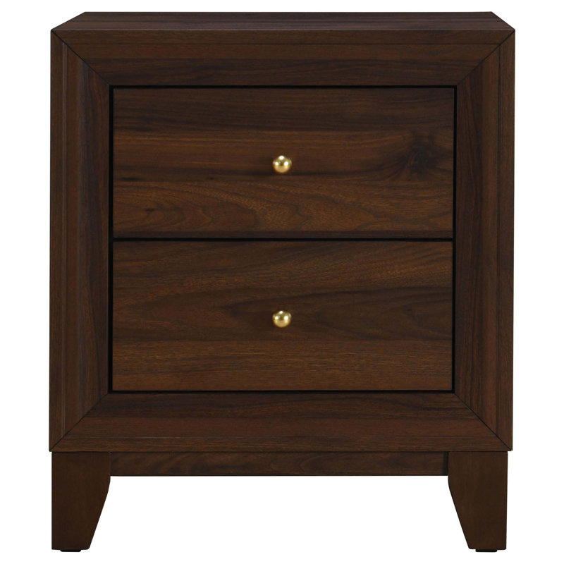 Table de chevet 2 tiroirs Noyer