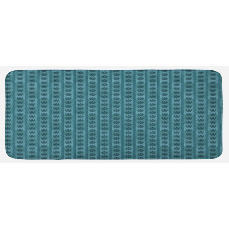 Tapis de cuisine bleu pétrole médiéval gothique rococo