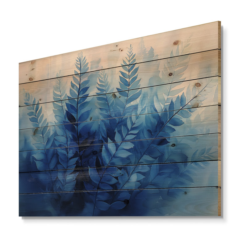 Fougère dorée douce brise - Art mural en bois de fougères - sur bois de pin naturel, H 10 po x l 20 po