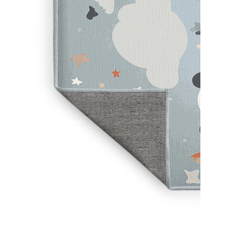 Indigo Safari Washable Cute Animals Kids Rug, Rectangulaire 3 pi x 5 pi