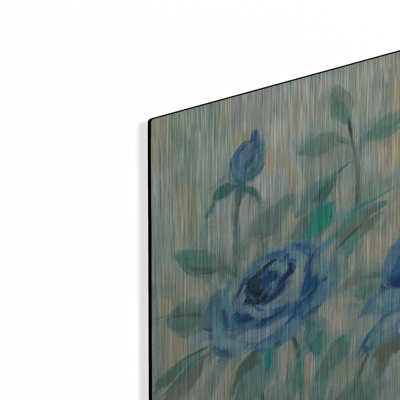 «Brushy Blue Flowers II» par Silvia Vassileva, H 12 po x l 12 po