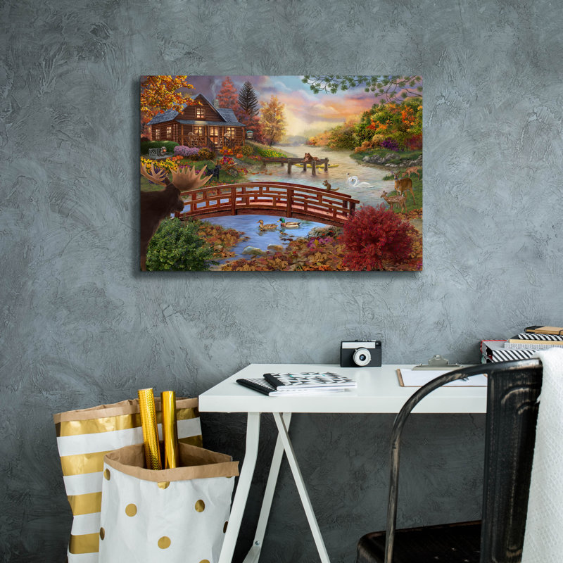 «Autumn Evening» par Bigelow, illustrations sur toile, H 18 po x l 26 po x P 0,75 po
