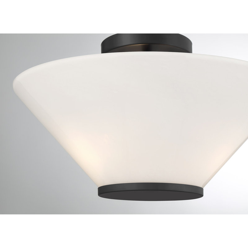 Hashimoto 3-Light Convertible Semi-Flush or Pendant in Matte Black, Matte Black