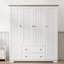 Armoire penderie 4 portes avec 2 tiroirs