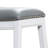 30" Bar Height Saddle Stool, White Finish, Gray Leather Seat-718010733