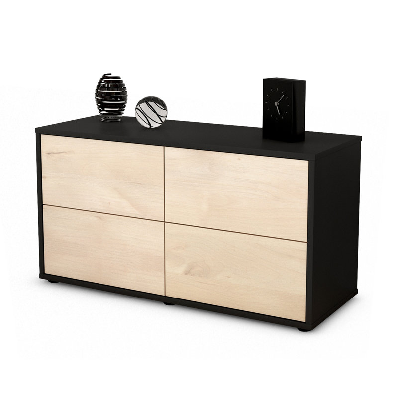 Hassan 92cm W Chest of Drawers, Black/Cream