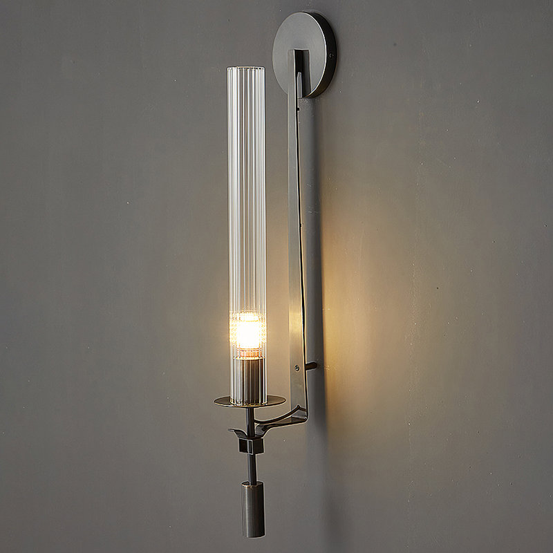 Applique murale en verre tube ultra-moderne, Noir