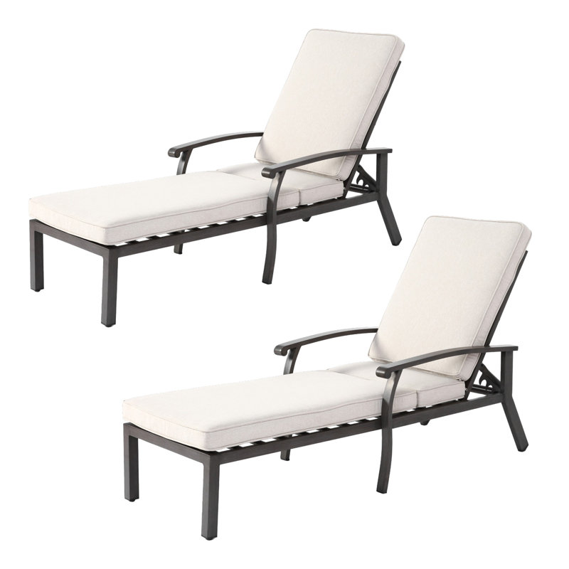 Chaise longue d'extérieur en aluminium Cheshire, Beige