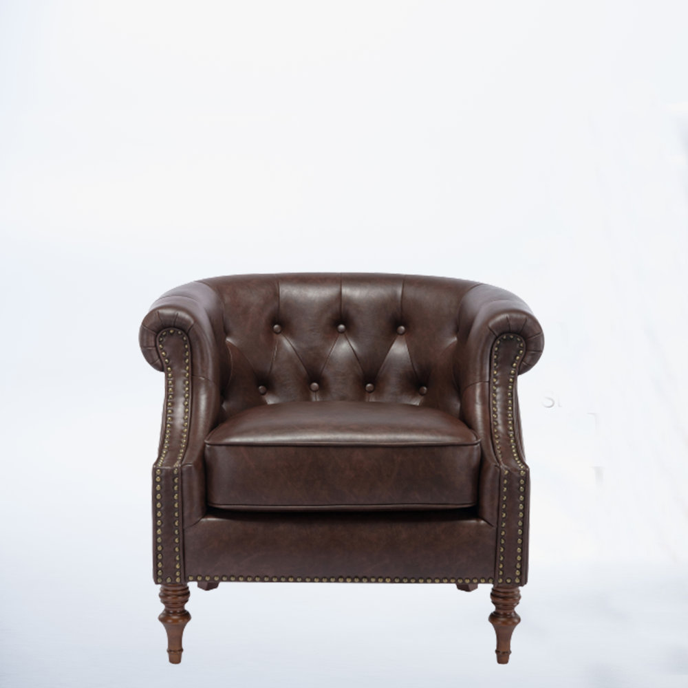 Canora Grey Raigo Faux Leather Club Chair Wayfair