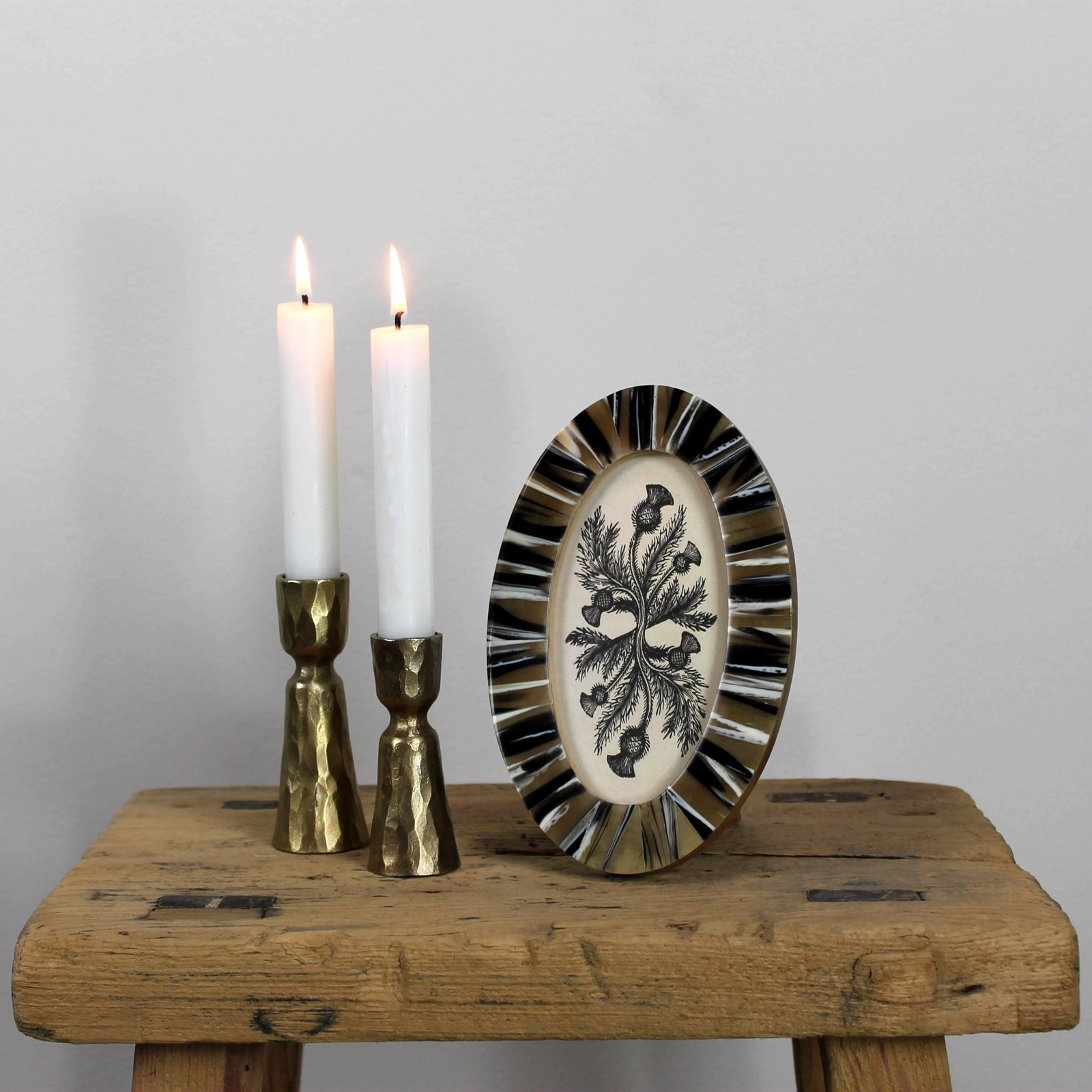 Brass Candlestick Holder, 4.25" H x 1.5" W x 1.5" D