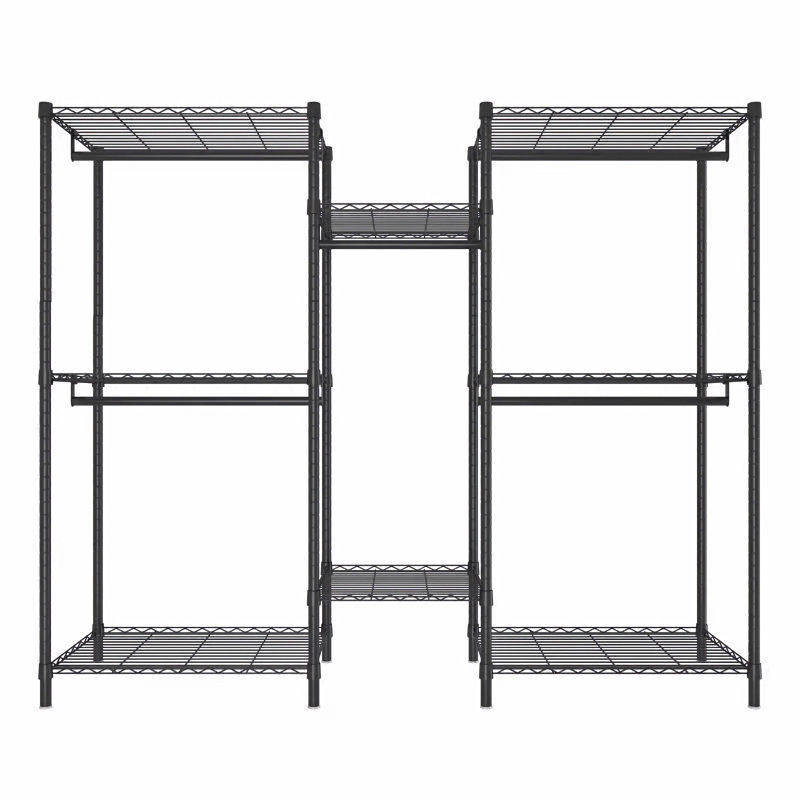 Portant à vêtements robuste avec tablettes et rails réglables Danny